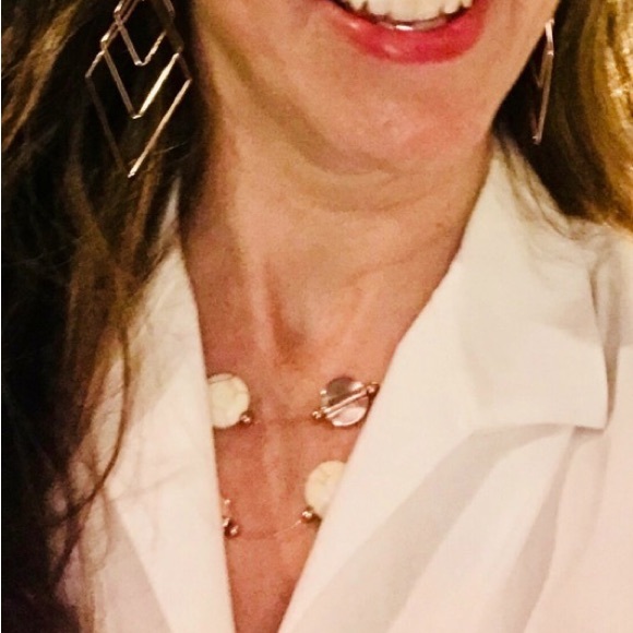 Host pick- Premier Designs 36” Rose Gold Necklace with white marbled stone - Picture 8 of 8